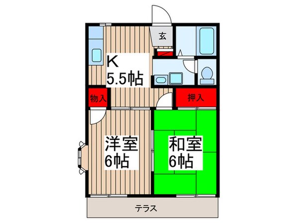 グレープハイムＡ棟の物件間取画像